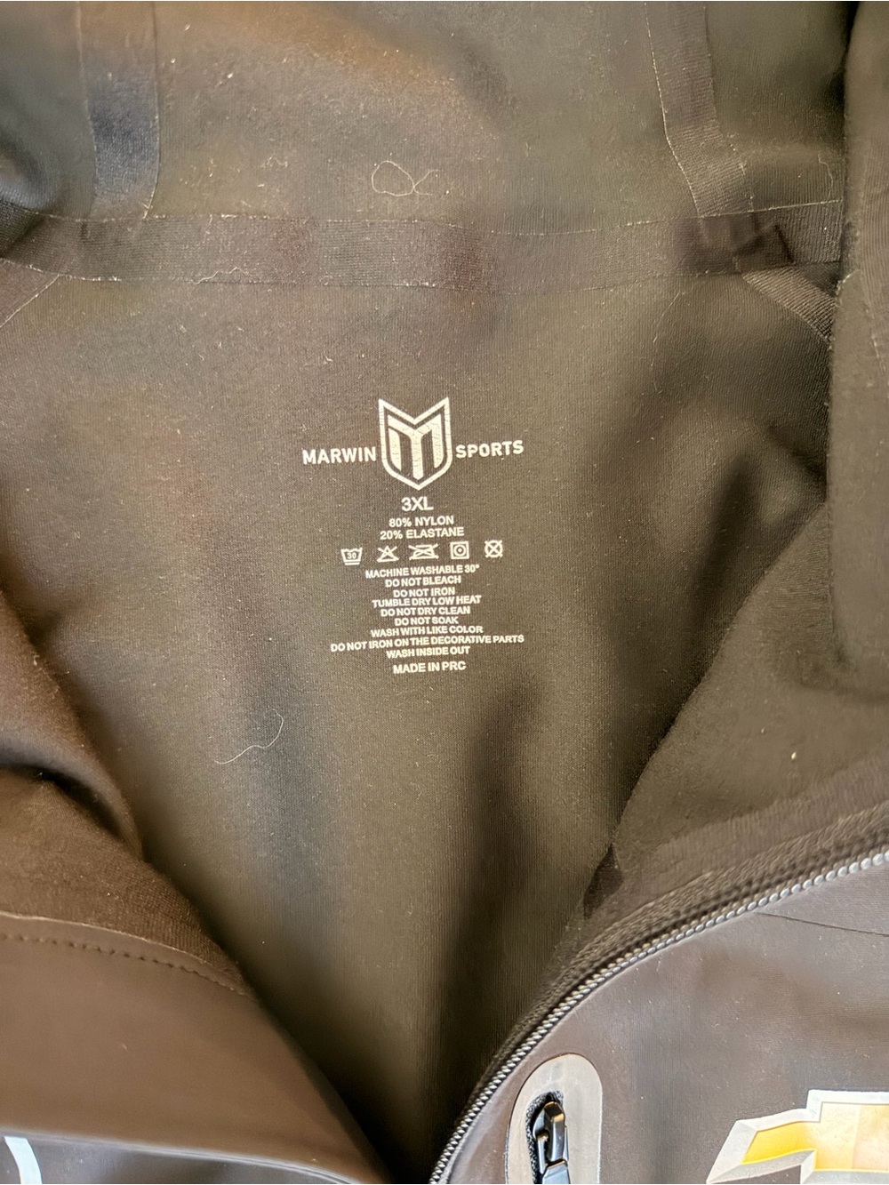 Marwin Sports Chevrolet ECR Hooded Softshell Jacket Black 3XL Waterproof - Picture 3 of 3
